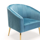 COLT VELVET CHAIR - PETROL BLUE/GOLD LEGS