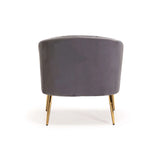 COLT VELVET CHAIR - GREY/GOLD LEGS