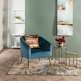 COLT VELVET CHAIR - PETROL BLUE/GOLD LEGS