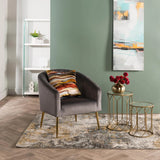 COLT VELVET CHAIR - GREY/GOLD LEGS
