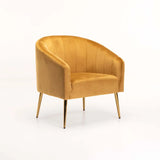 COLT VELVET CHAIR - MUSTARD/GOLD LEGS