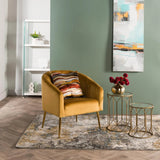 COLT VELVET CHAIR - MUSTARD/GOLD LEGS