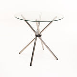 COTY 80cm ROUND GLASS TOP DINING TABLE