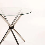 COTY 80cm ROUND GLASS TOP DINING TABLE