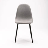 COVE FABRIC DINING CHAIR - GREY/BLACK LEG