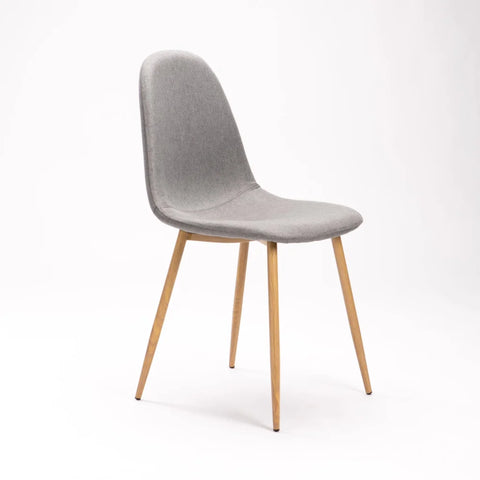 COVE FABRIC DINING CHAIR - GREY/NAT LEG