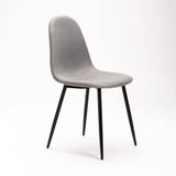 COVE FABRIC DINING CHAIR - GREY/BLACK LEG