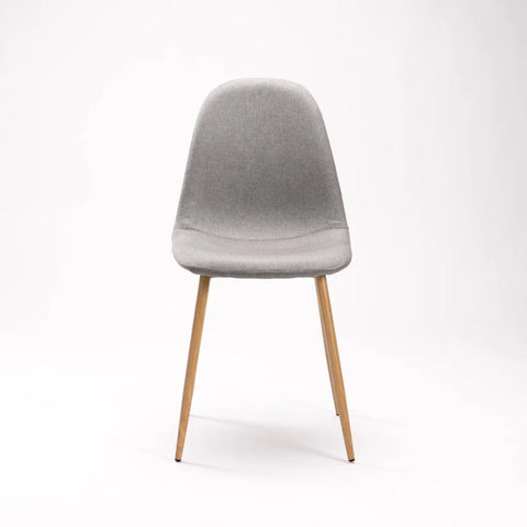 COVE FABRIC DINING CHAIR - GREY/NAT LEG