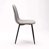 COVE FABRIC DINING CHAIR - GREY/BLACK LEG