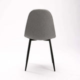 COVE FABRIC DINING CHAIR - GREY/BLACK LEG