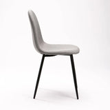 COVE FABRIC DINING CHAIR - GREY/BLACK LEG