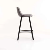 CREW VELVET KITCHEN STOOL - GREY