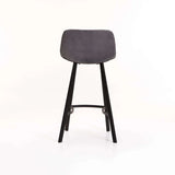 CRUZ VELVET KITCHEN STOOL - GREY