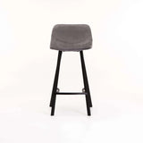 CRUZ VELVET KITCHEN STOOL - GREY