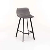 CRUZ VELVET KITCHEN STOOL - GREY