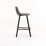 CRUZ VELVET KITCHEN STOOL - GREY