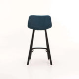 CRUZ VELVET KITCHEN STOOL - PETROL BLUE