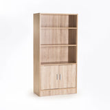 CYRUS 2 DOOR 3 SHELF BOOKCASE - OAK