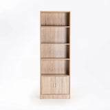 CYRUS 2 DOOR 4 SHELF BOOKCASE - OAK