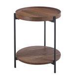 DAISY 45cm ROUND SIDE TABLE - WALNUT