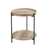 DAISY 45cm ROUND SIDE TABLE - OAK