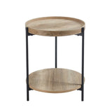 DAISY 45cm ROUND SIDE TABLE - OAK