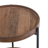 DAISY 45cm ROUND SIDE TABLE - WALNUT