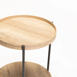 DAISY 45cm ROUND SIDE TABLE - OAK