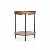DAISY 45cm ROUND SIDE TABLE - WALNUT