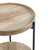 DAISY 45cm ROUND SIDE TABLE - OAK