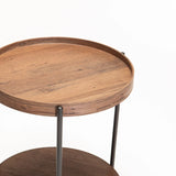 DAISY 45cm ROUND SIDE TABLE - WALNUT
