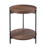 DAISY 45cm ROUND SIDE TABLE - WALNUT