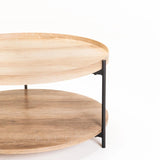 DAISY 80cm ROUND COFFEE TABLE - OAK