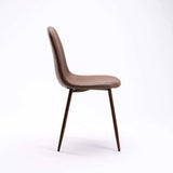 DAN FABRIC DINING CHAIR - BROWN/WL LEG