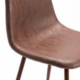 DAN FABRIC DINING CHAIR - BROWN/WL LEG