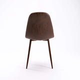 DAN FABRIC DINING CHAIR - BROWN/WL LEG