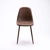 DAN FABRIC DINING CHAIR - BROWN/WL LEG