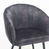 DANTE DELUXE VELVET DINING CHAIR - GREY