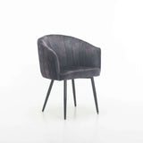 DANTE DELUXE VELVET DINING CHAIR - GREY