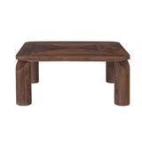 DEVA 80x80cm SOLID WOOD COFFEE TABLE-DARK BROWN