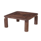 DEVA 80x80cm SOLID WOOD COFFEE TABLE-DARK BROWN