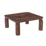 DEVA 80x80cm SOLID WOOD COFFEE TABLE-DARK BROWN