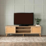 DEWI 2 DOOR TV UNIT - RUSTIC LIGHT OAK