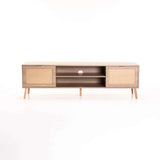 DEWI 2 DOOR TV UNIT - RUSTIC LIGHT OAK