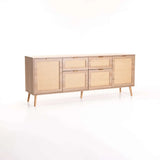 DEWI 4 DOOR 2 DRAWER SIDEBOARD - RUSTIC LIGHT OAK