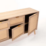 DEWI 4 DOOR 2 DRAWER SIDEBOARD - RUSTIC LIGHT OAK