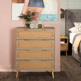 DEWI 4 DRAWER CHEST - RUSTIC LIGHT OAK