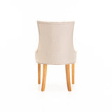 DIDIER FABRIC DINING CHAIR - CREAM/NAT LEG