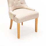 DIDIER FABRIC DINING CHAIR - CREAM/NAT LEG