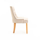 DIDIER FABRIC DINING CHAIR - CREAM/NAT LEG